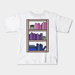 Subtle Bi Pride Bookcase Kids T-Shirt